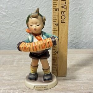 Goebel Hummel Accordion Boy HUM 185 TMK3 Music 5" Figurine 1950s Stylized Bee